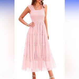 Elegant Pink Midi Dress